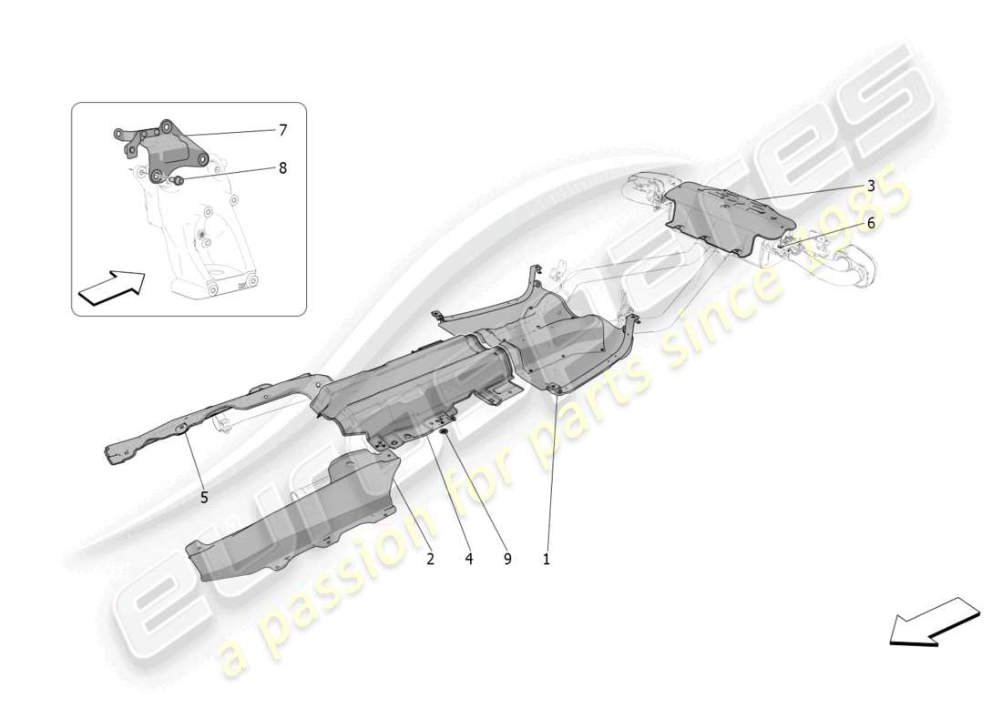 maserati grecale trofeo (2023) thermal insulating panels parts diagram
