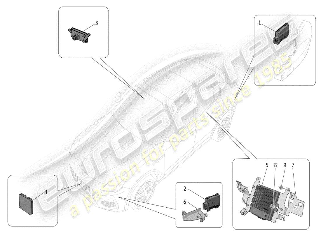 maserati grecale modena (2023) drive assistance system part diagram