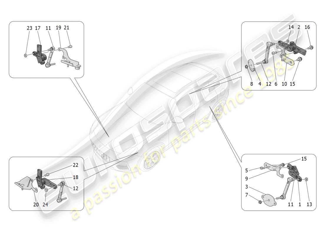 maserati grecale trofeo (2023) lighting system control parts diagram