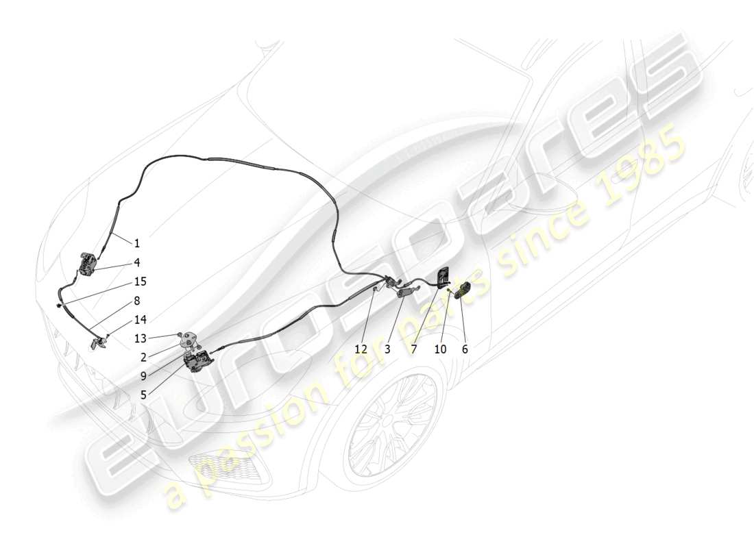 maserati grecale trofeo (2023) front lid opening button parts diagram