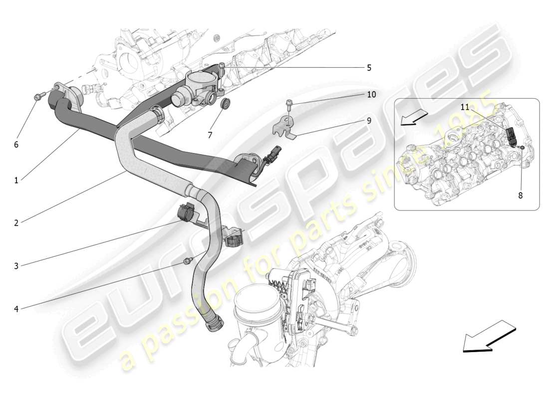 maserati grecale trofeo (2023) oil vapour recirculation system parts diagram