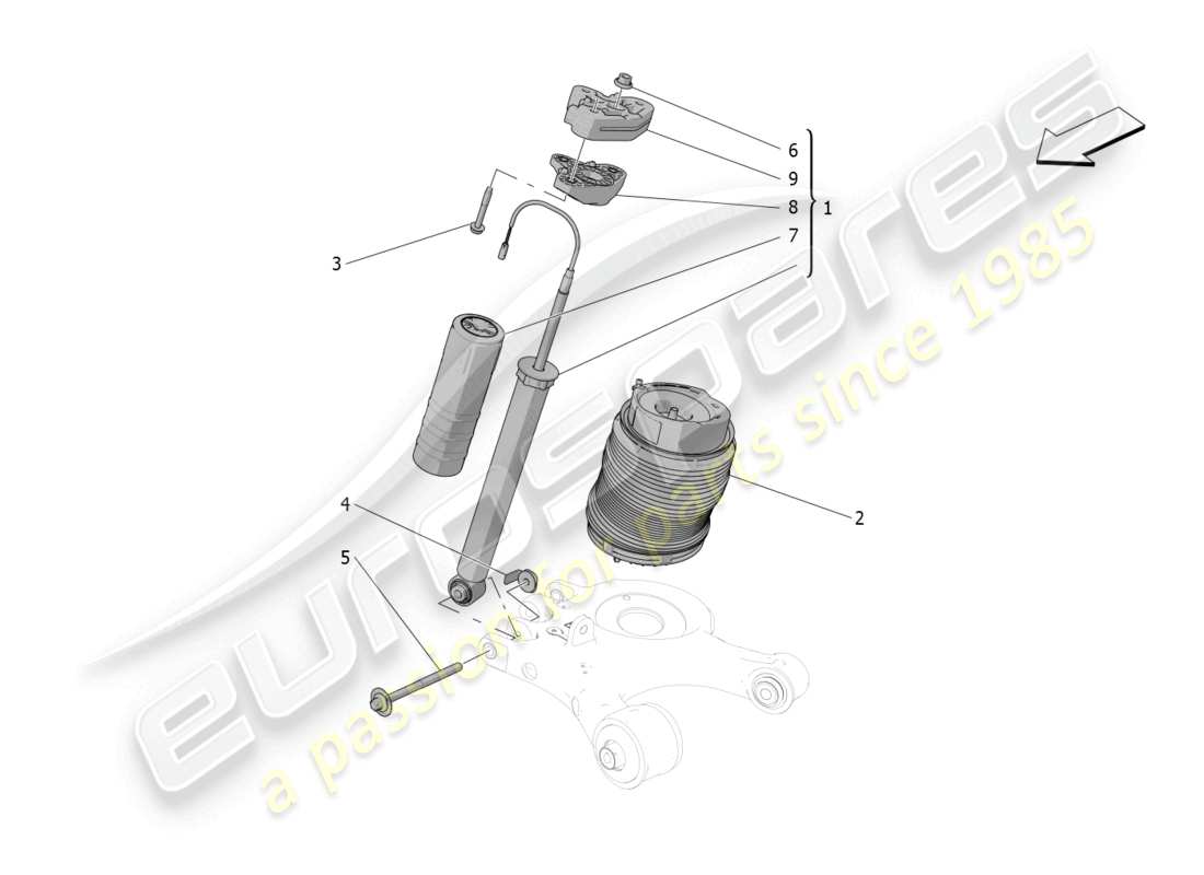 maserati grecale trofeo (2023) rear shock absorber devices parts diagram