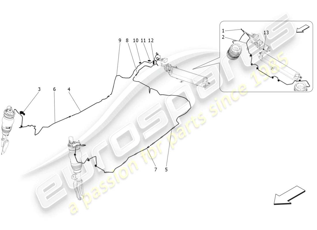 maserati grecale trofeo (2023) air suspension system parts diagram