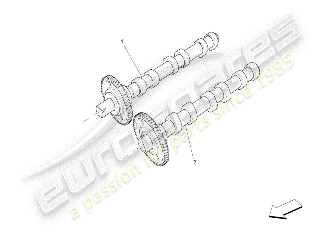 maserati ghibli (2019) rh cylinder head camshafts part diagram