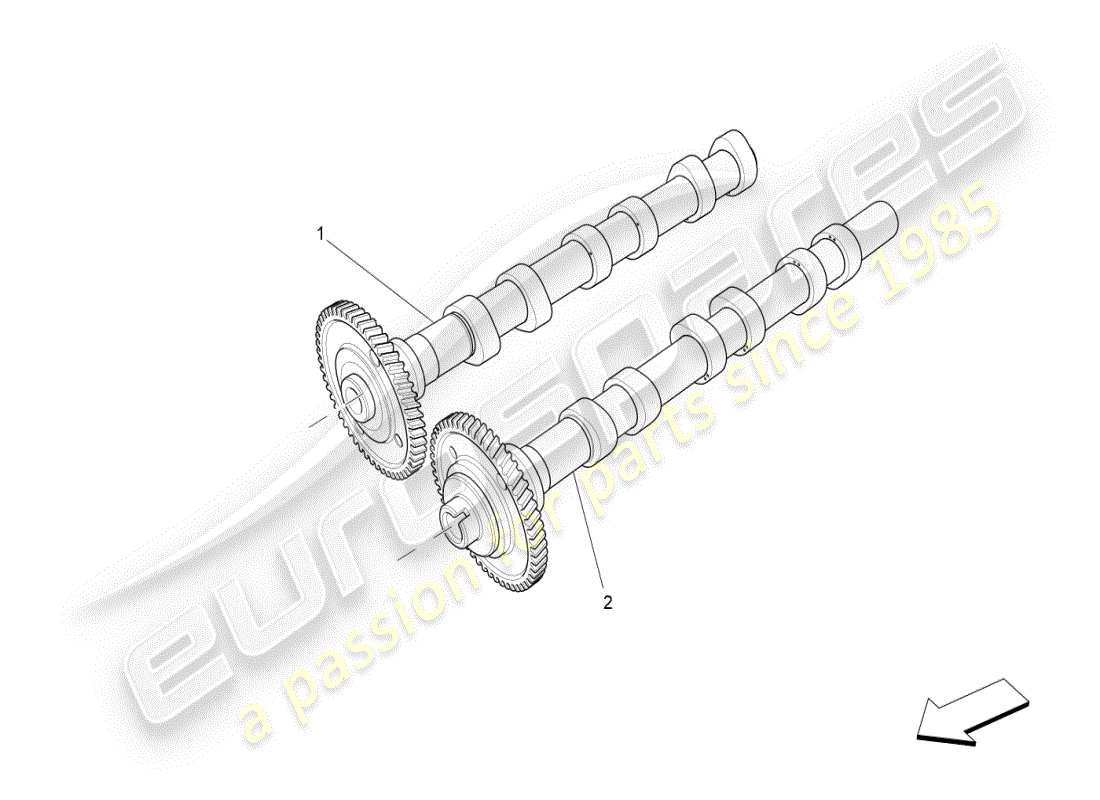 maserati ghibli (2019) lh cylinder head camshafts part diagram