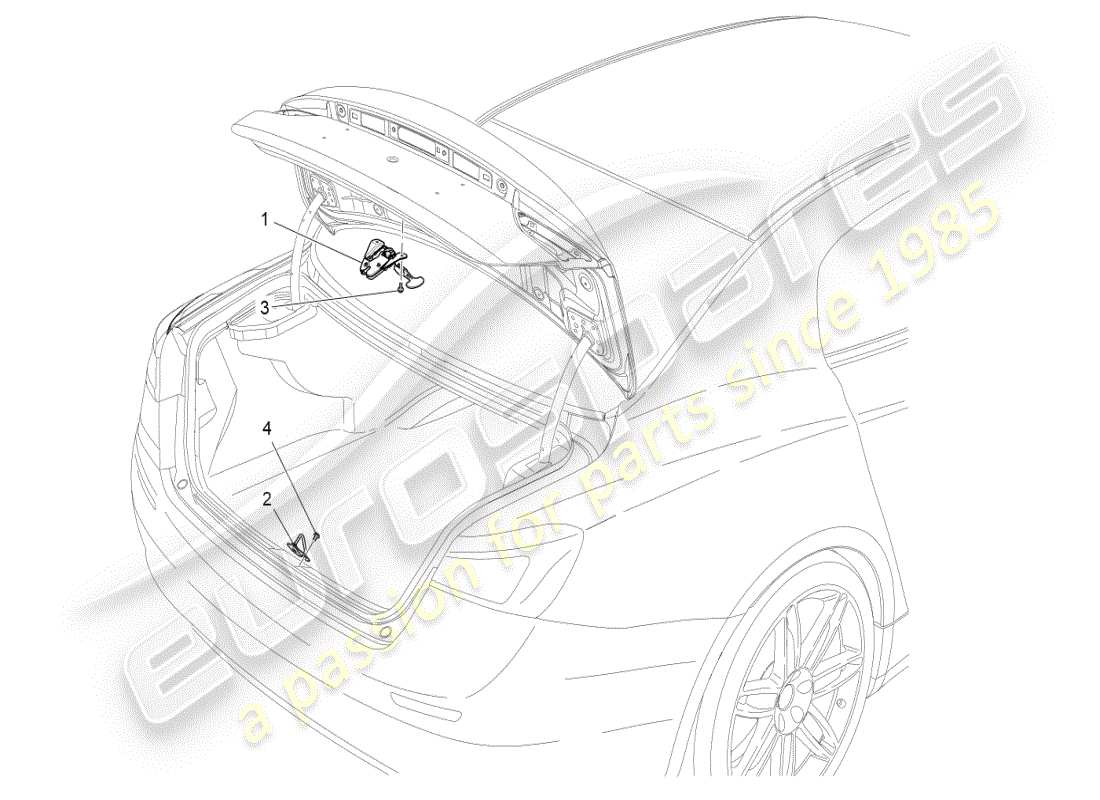 maserati ghibli (2019) rear lid opening control part diagram
