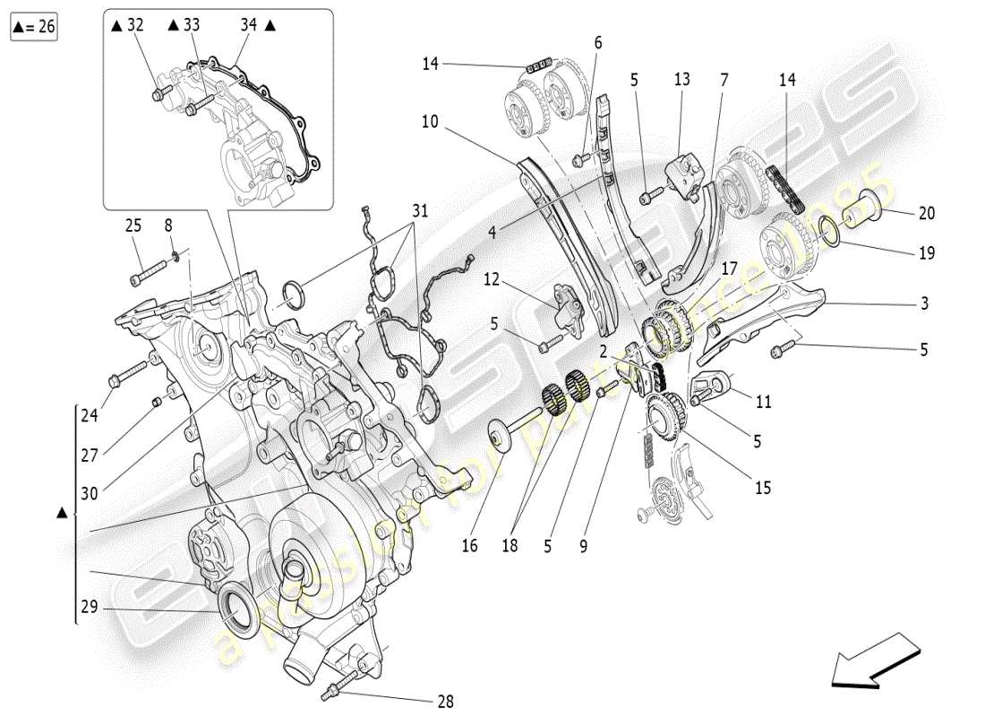 maserati ghibli (2019) timing part diagram