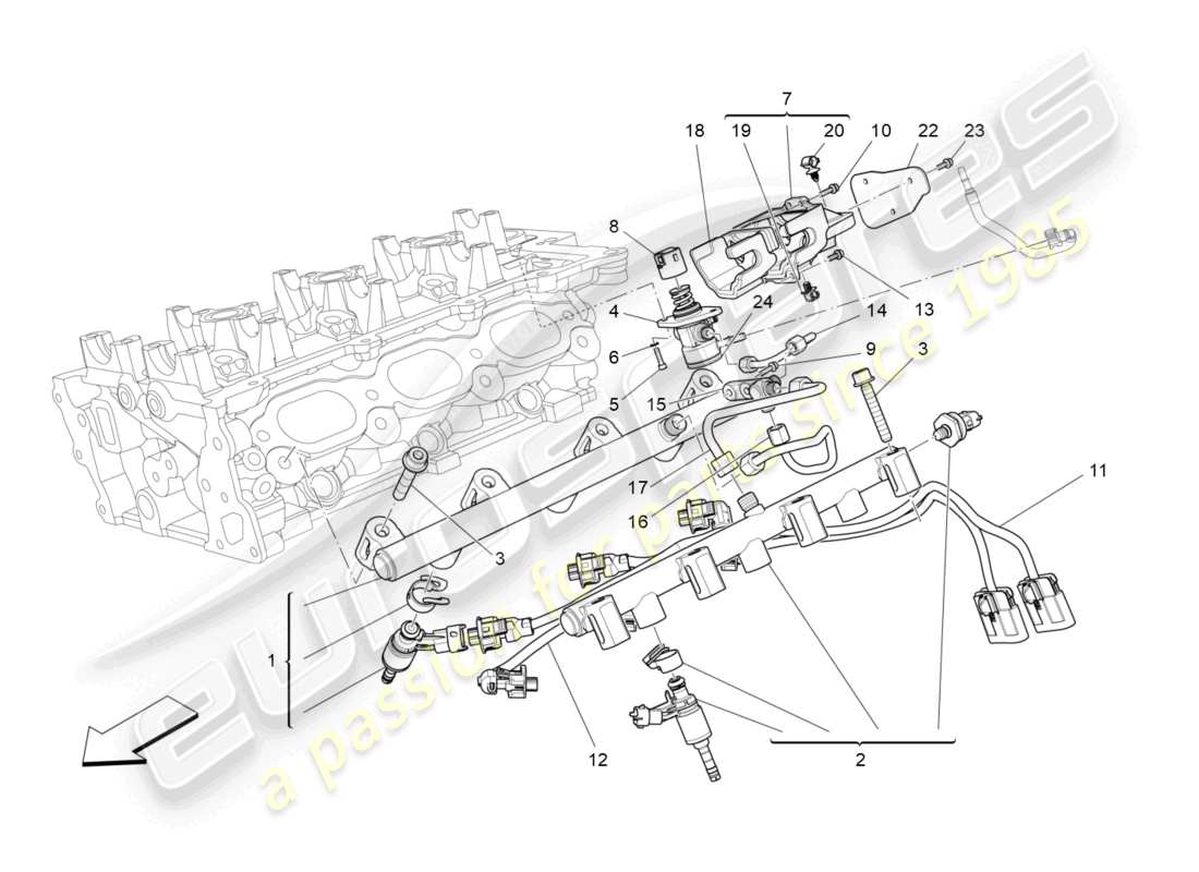 maserati levante modena (2022) fuel pumps and connection lines parts diagram