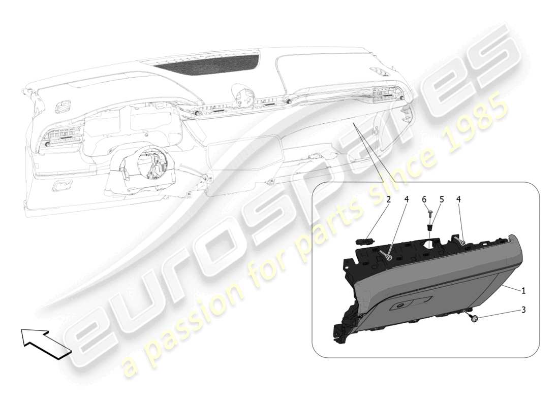 maserati grecale trofeo (2023) glove compartments parts diagram