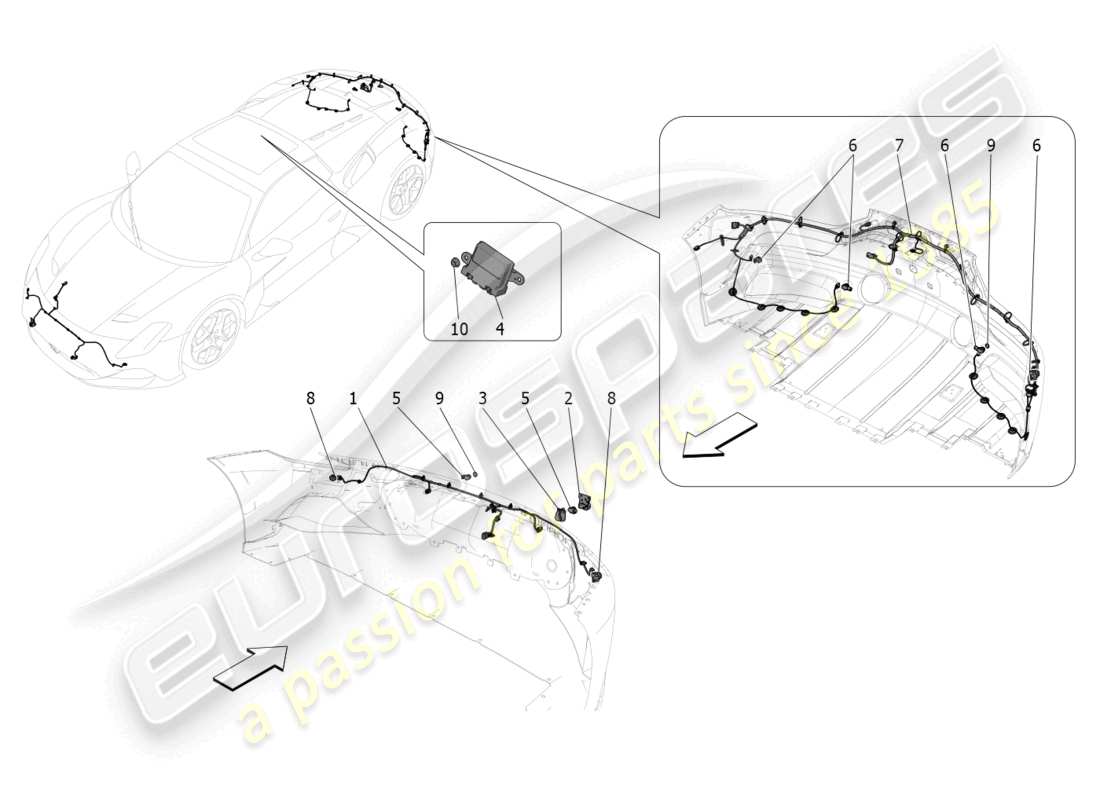 maserati mc20 cielo (2023) parking sensors parts diagram