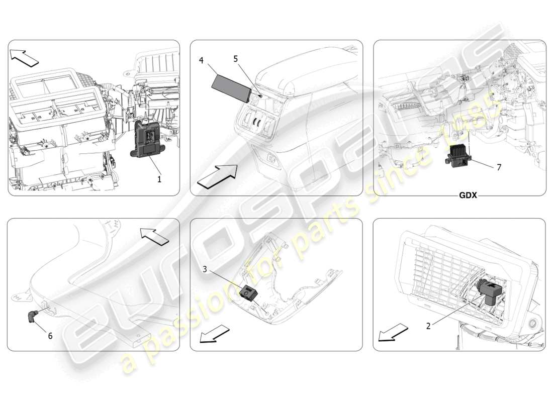 maserati grecale trofeo (2023) a/c unit: electronic control parts diagram