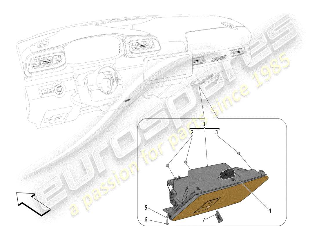 maserati mc20 (2024) glove compartments part diagram