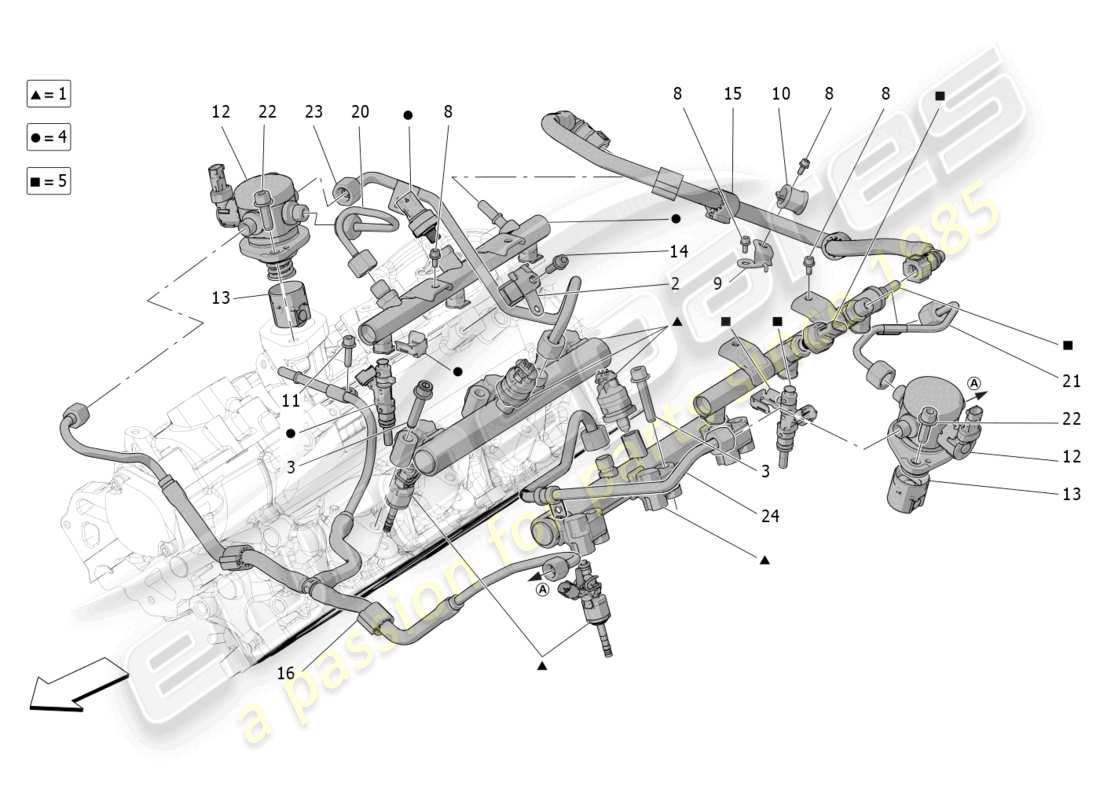 maserati grecale trofeo (2023) fuel pumps and connection lines parts diagram