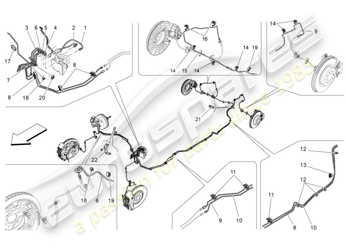 maserati levante (2017) lines parts diagram