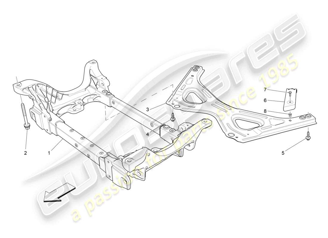 maserati ghibli (2014) front underchassis parts diagram