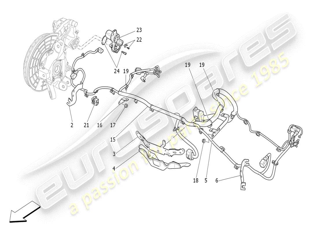 maserati ghibli (2019) parking brake part diagram