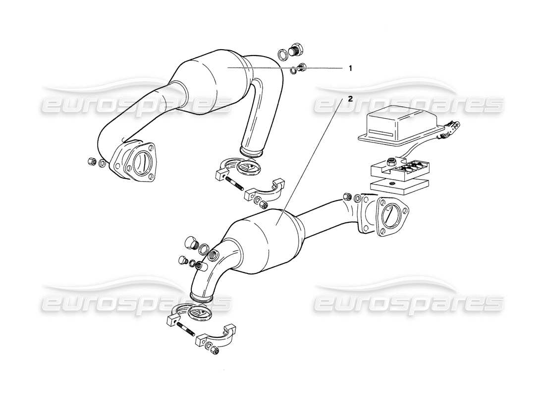 lamborghini diablo 6.0 (2001) exhaust system (my 2001) part diagram