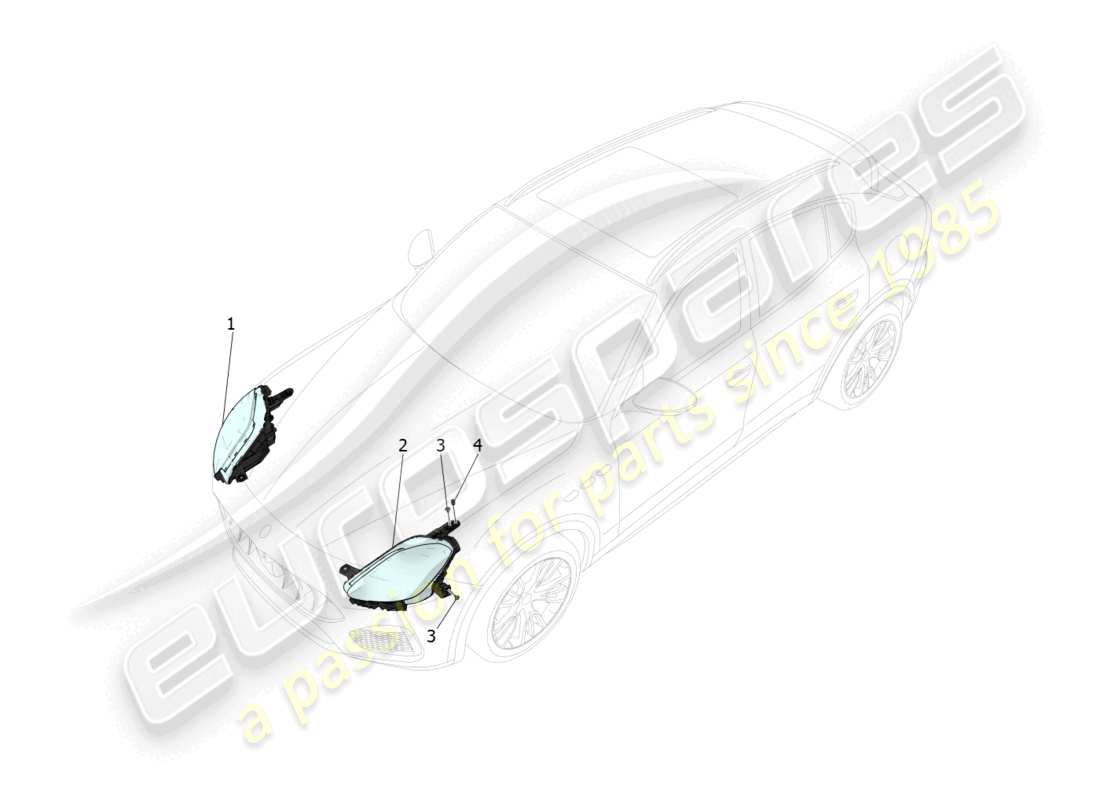 maserati grecale trofeo (2023) headlight clusters parts diagram