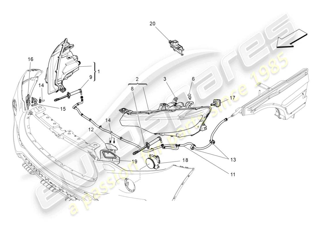 maserati levante (2017) headlight clusters parts diagram