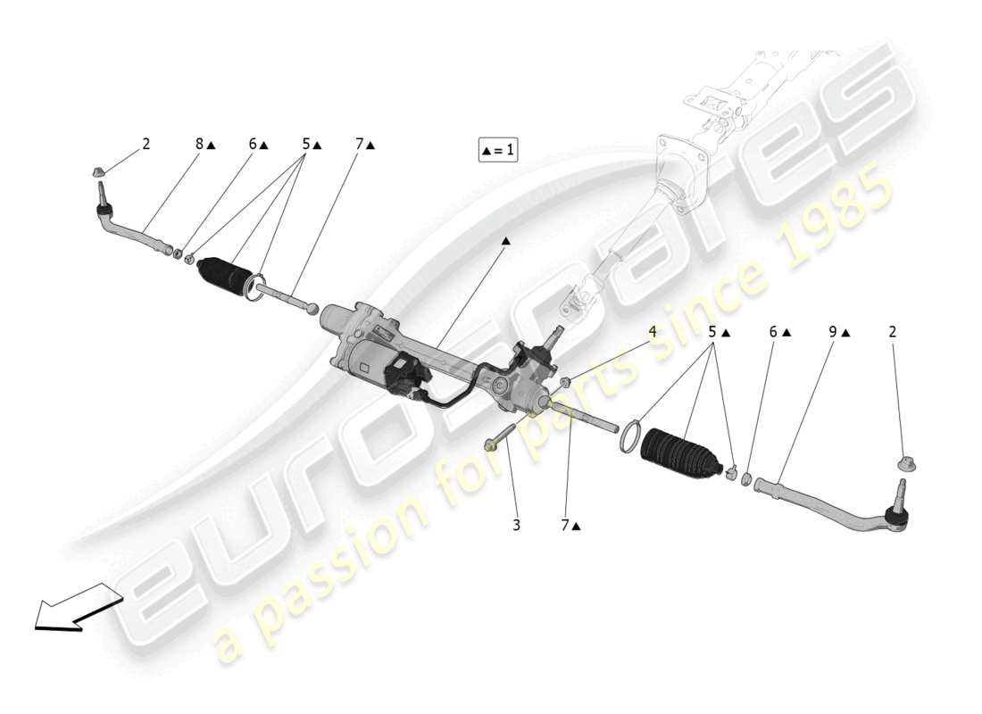 maserati mc20 cielo (2023) complete steering rack unit parts diagram