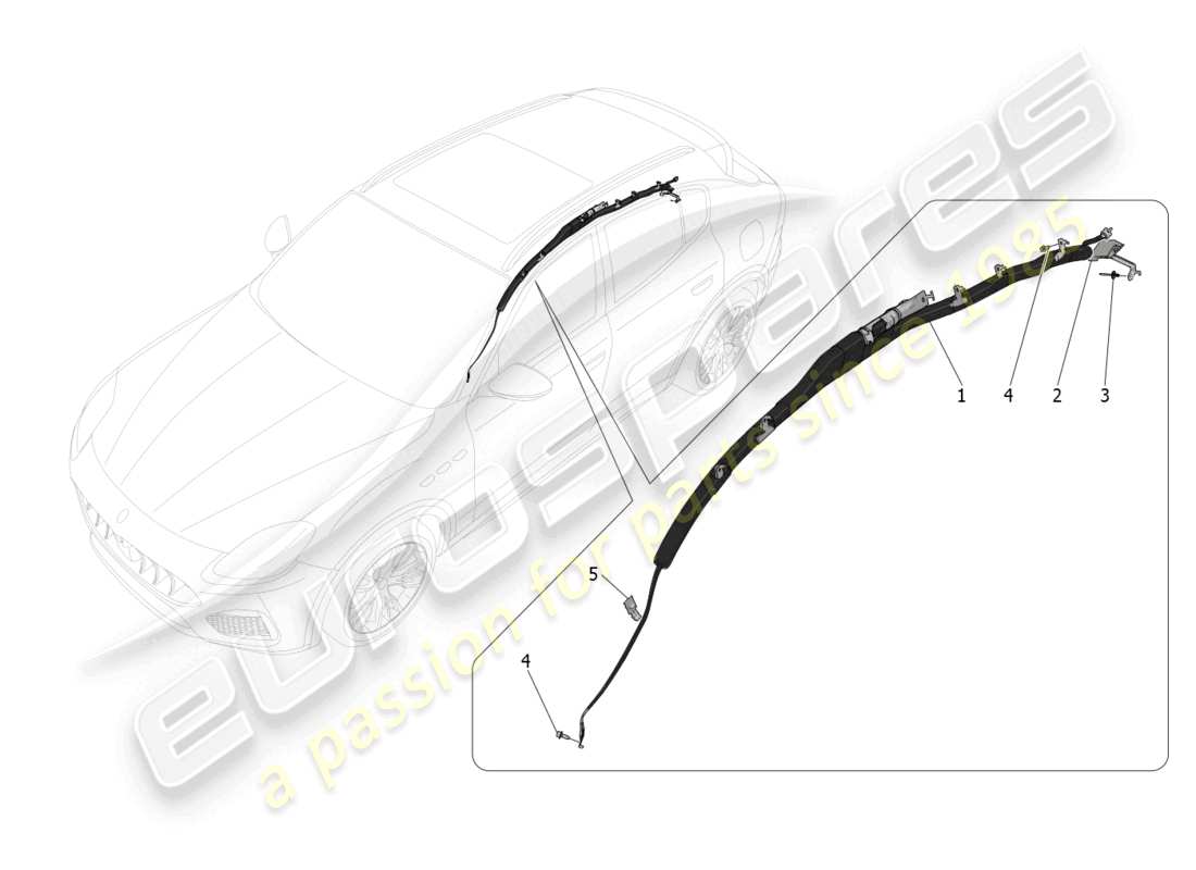 maserati grecale trofeo (2023) window bag system parts diagram