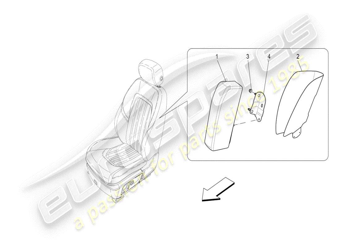 maserati ghibli (2019) front side bag system part diagram