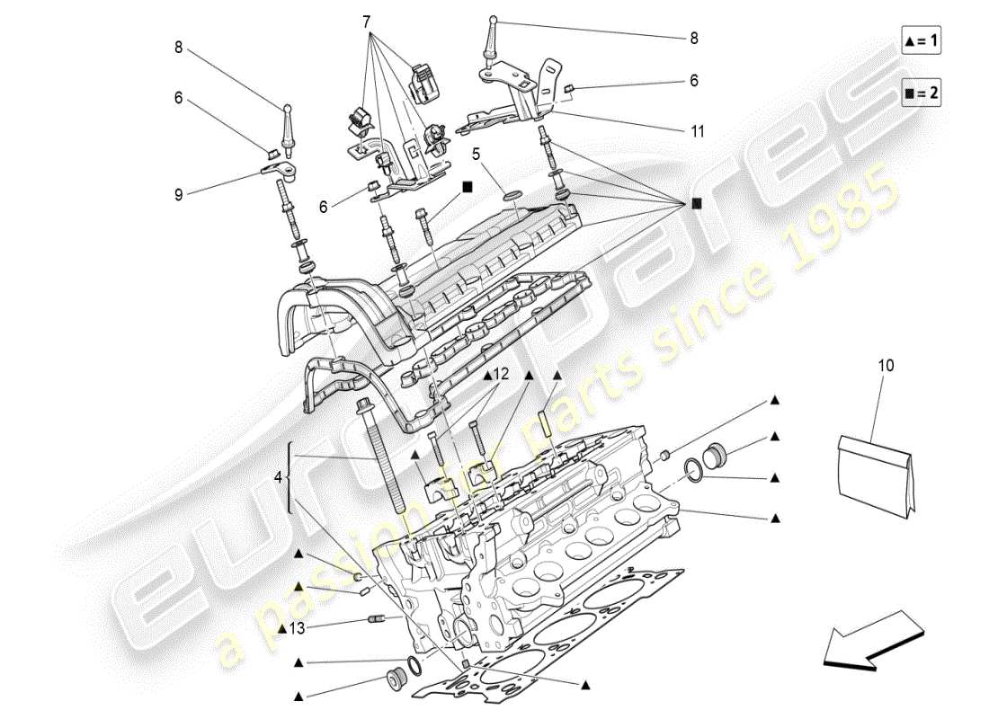 maserati ghibli (2019) rh cylinder head part diagram
