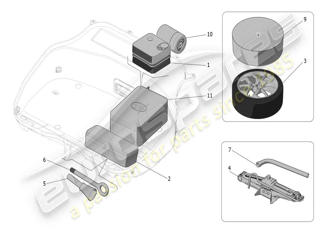 maserati mc20 (2024) standard provided part diagram