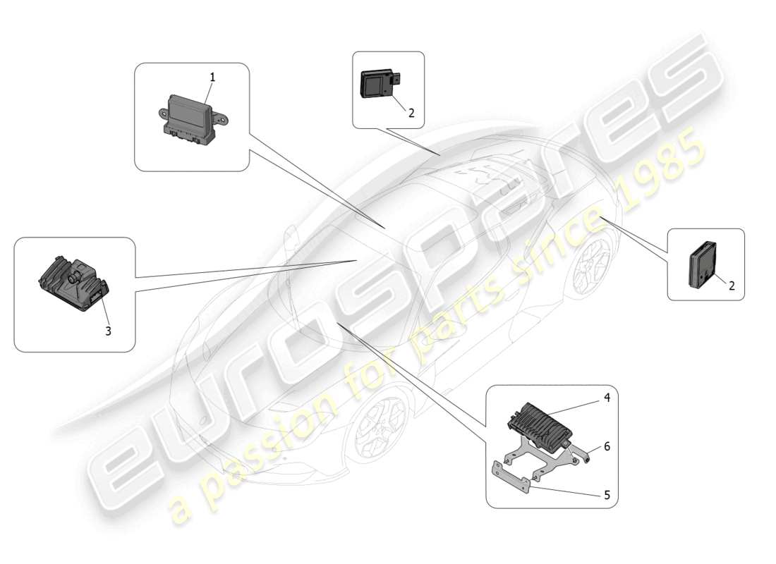 a part diagram from the maserati mc20 (2023) parts catalogue