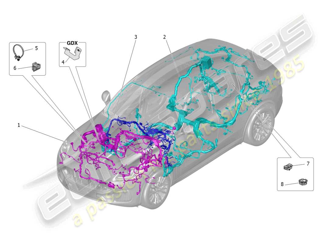 maserati grecale trofeo (2023) main wiring parts diagram