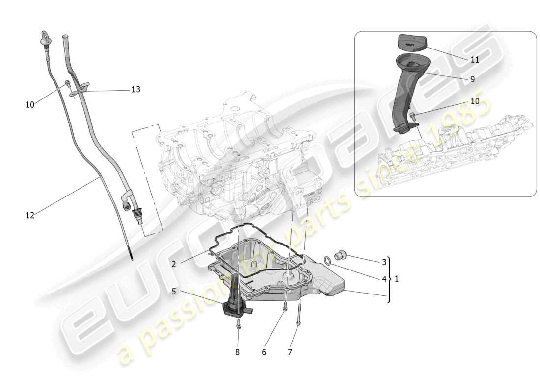 maserati grecale trofeo (2023) lubrication system: circuit and collection parts diagram