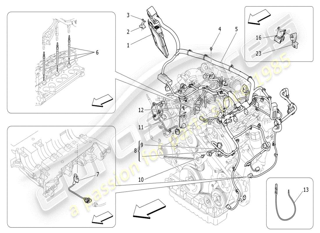 maserati ghibli (2019) electronic control: injection and engine timing control part diagram