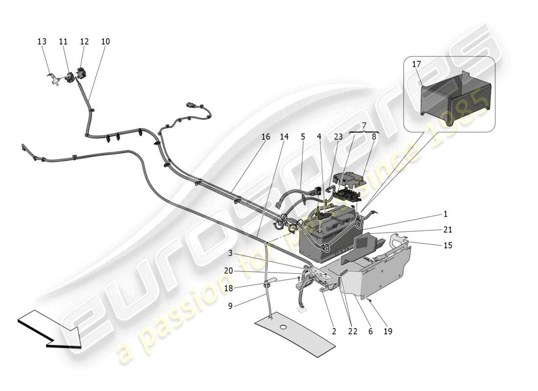 a part diagram from the maserati mc20 (2022) parts catalogue