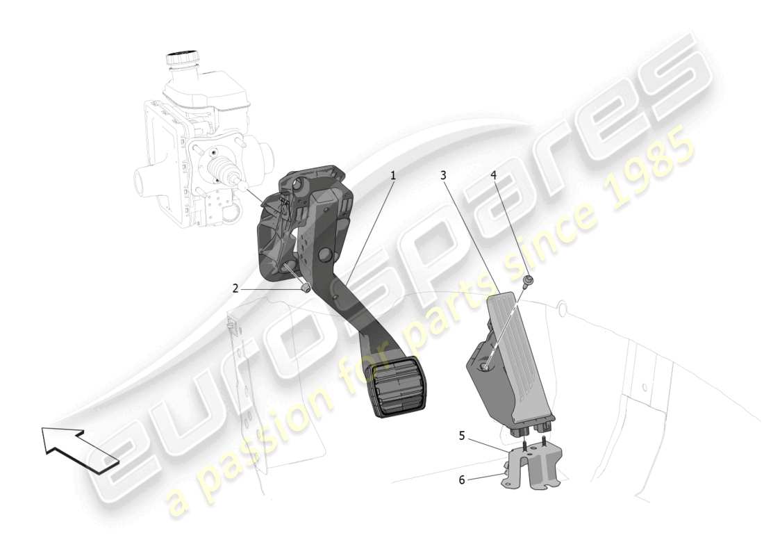 maserati grecale trofeo (2023) complete pedal board unit parts diagram