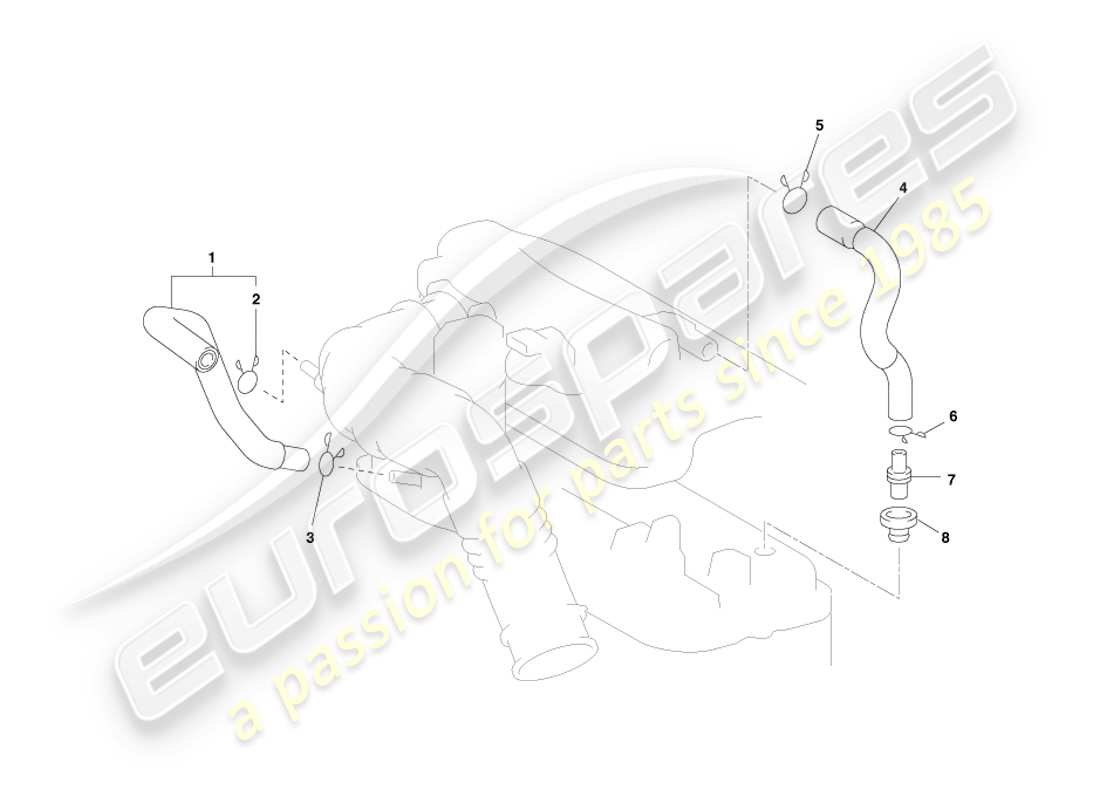 aston martin cygnet (2012) ventilation hoses part diagram