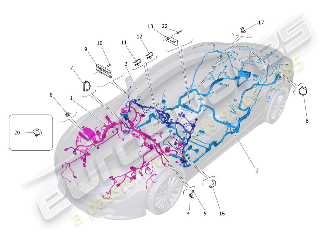 maserati ghibli (2014) main wiring parts diagram