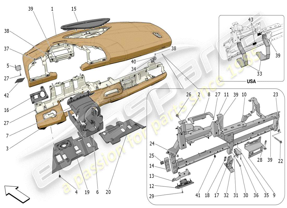 maserati mc20 (2024) dashboard unit part diagram