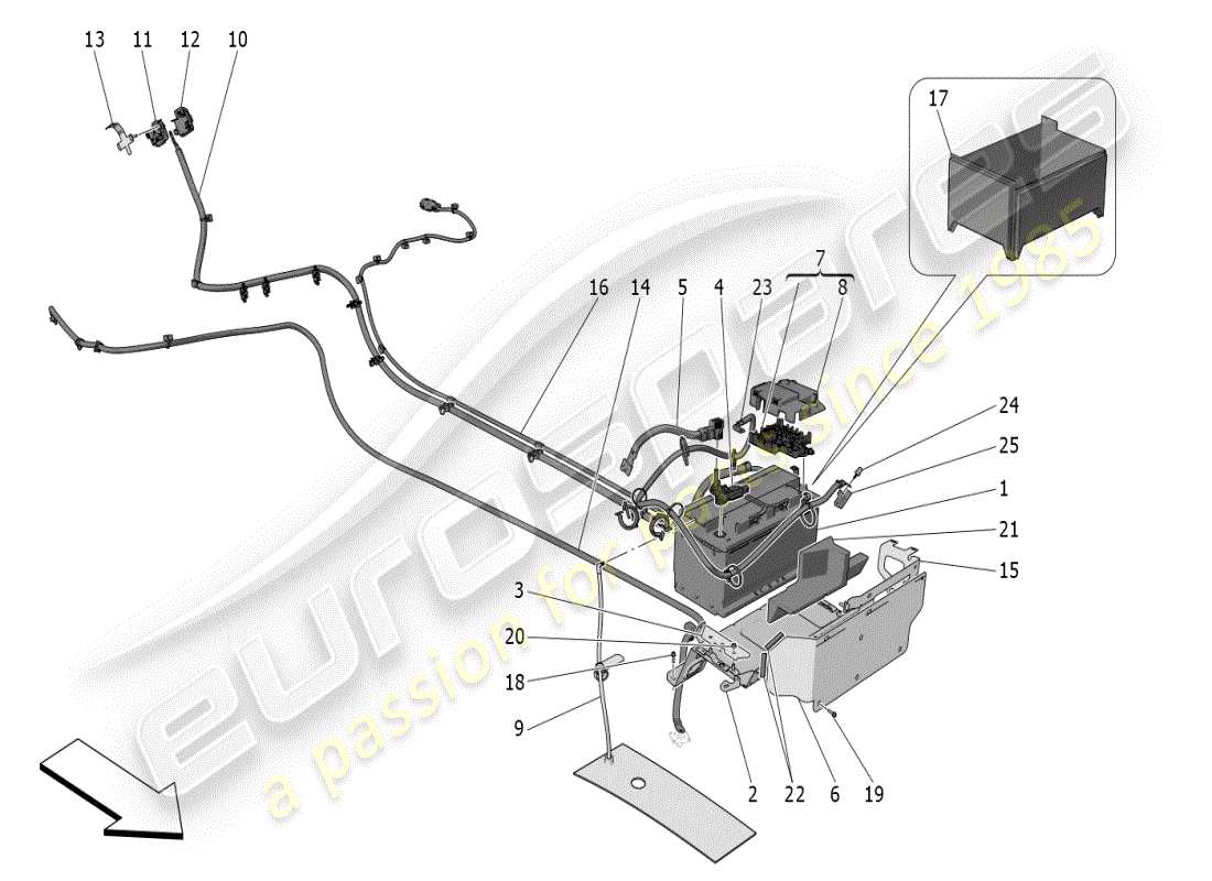 maserati mc20 (2024) energy generation and accumulation parts diagram