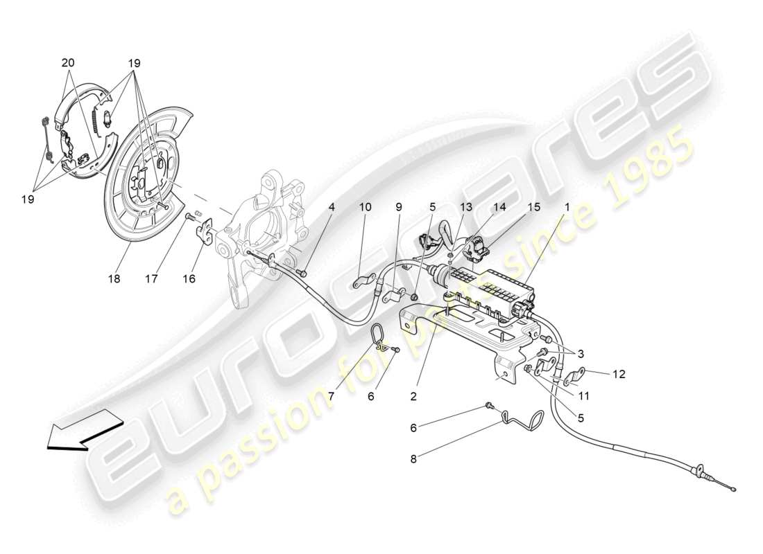maserati ghibli (2016) parking brake part diagram