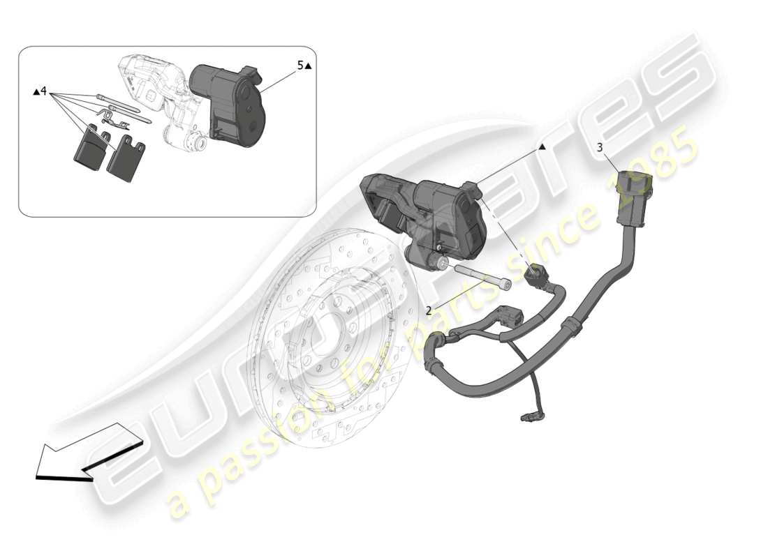maserati grecale trofeo (2023) parking brake parts diagram