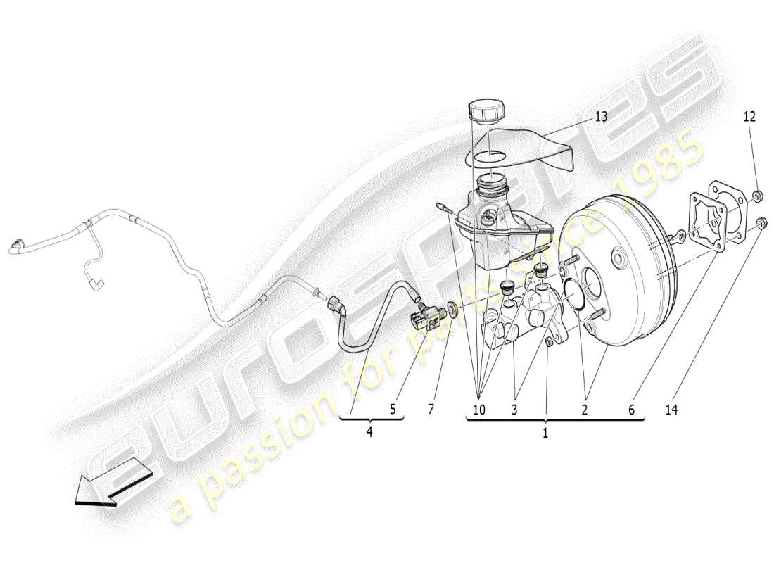maserati ghibli (2019) brake servo system part diagram