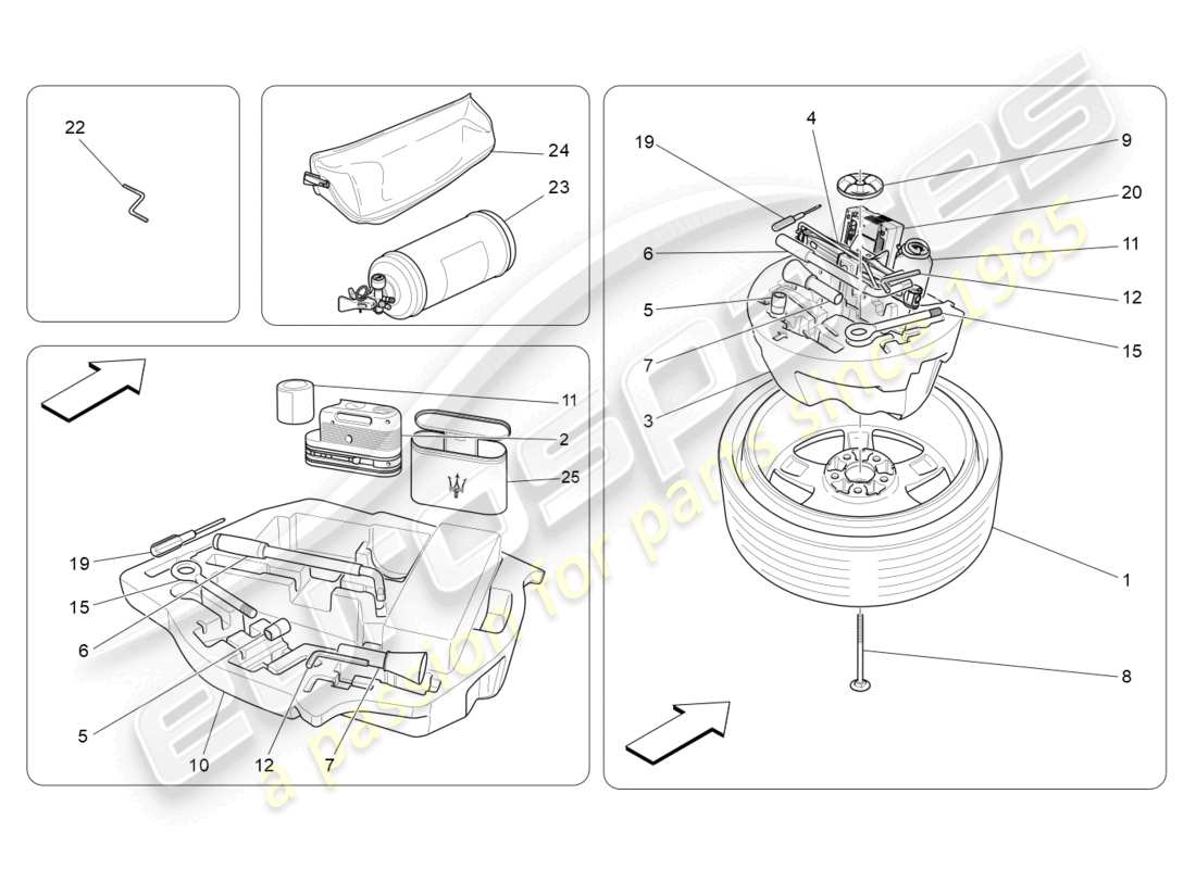 a part diagram from the maserati ghibli (2015) parts catalogue