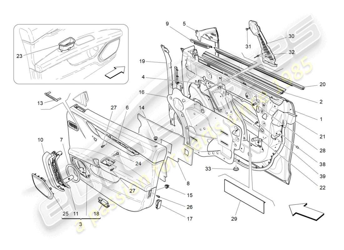 a part diagram from the maserati ghibli (2014) parts catalogue