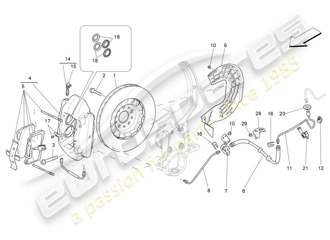 a part diagram from the maserati ghibli (2015) parts catalogue