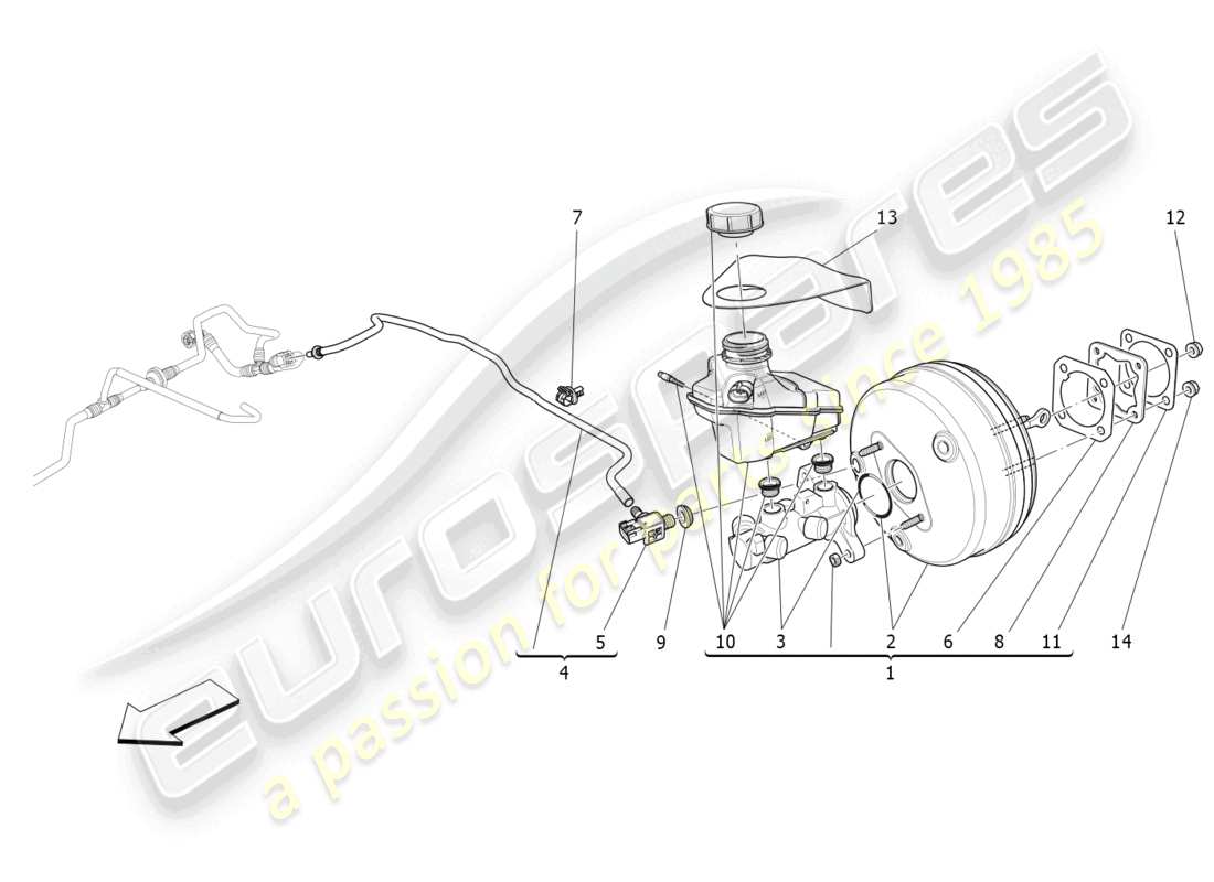 a part diagram from the maserati ghibli (2016) parts catalogue