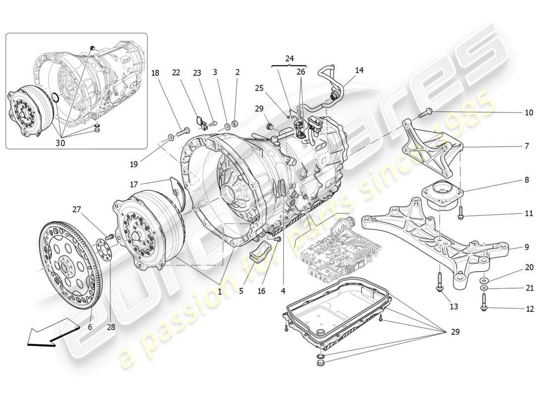 a part diagram from the maserati ghibli (2018) parts catalogue