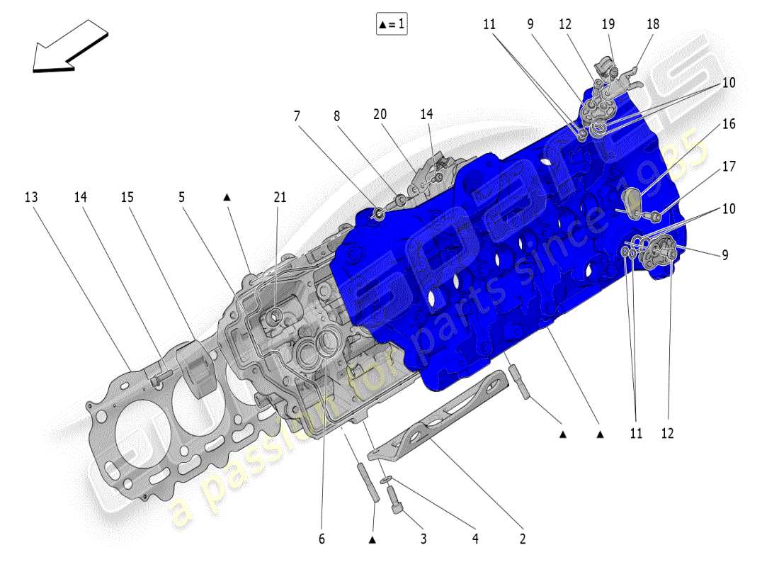 maserati mc20 (2024) lh cylinder head part diagram