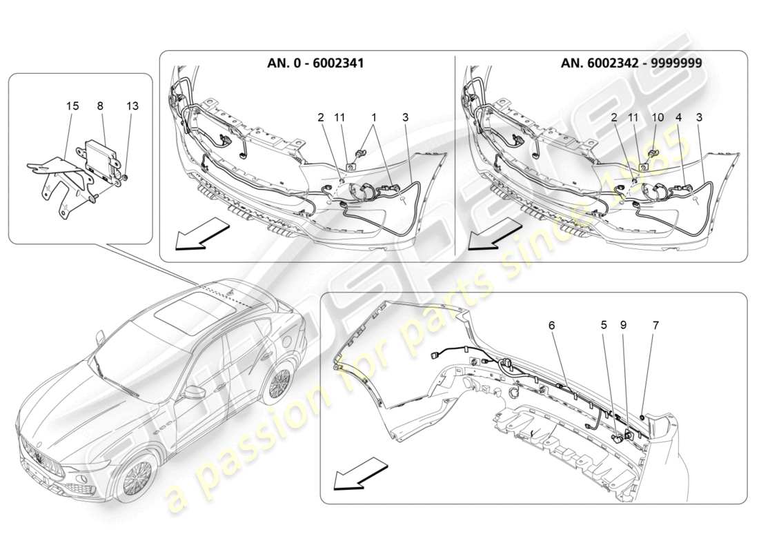 a part diagram from the maserati levante zenga (2020) parts catalogue