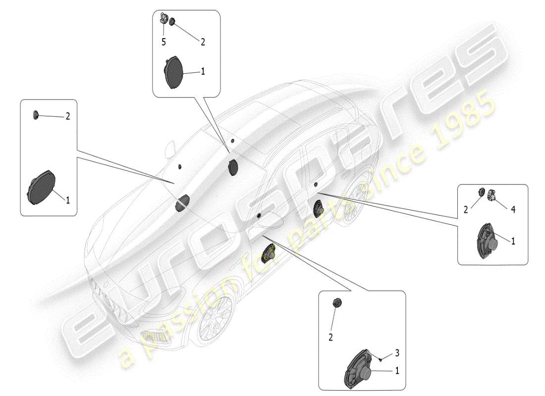 a part diagram from the Maserati Grecale Modena (2023) parts catalogue
