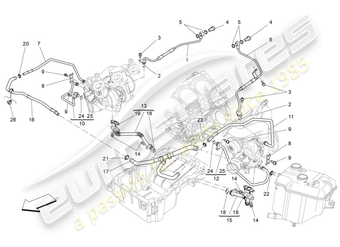 a part diagram from the maserati ghibli (2014) parts catalogue